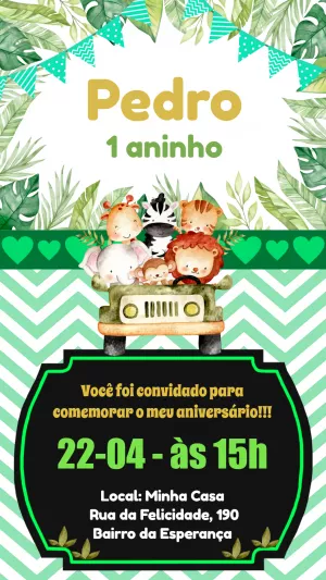 Safari Birthday Invitation – Static – Pedro Henrique