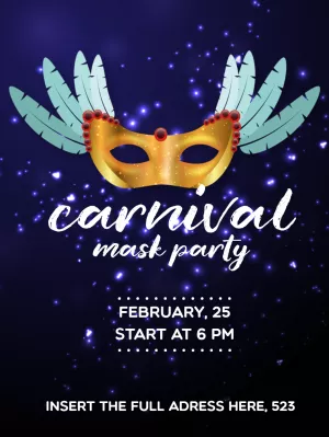 Carnival Mask Party Invitation Template to Edit Online