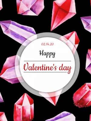 Valentine's Day Card with Crystals to Edit Online