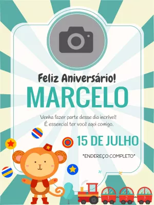 Invitation d'anniversaire Cirque – Statique – Wolf Designer