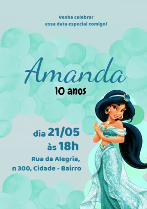 Invitación de cumpleaños Princesas – Estático – Beatriz Lopes dos Anjos