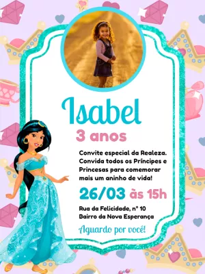 Invitación de cumpleaños Princesas – Estático – Pedro Henrique