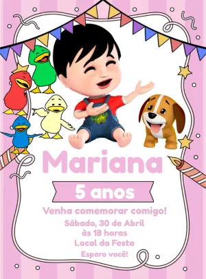 Convite Aniversário Bento e Totó para Editar Online