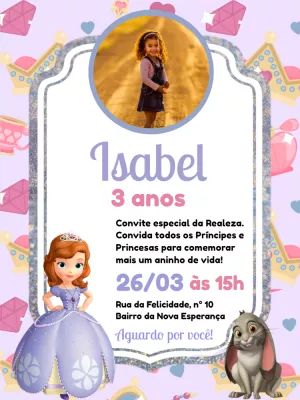 Invitación de cumpleaños Princesas – Estático – Pedro Henrique