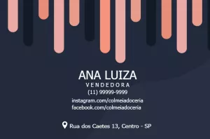 Cartão de Visita Doceria Design Moderno para Editar Online