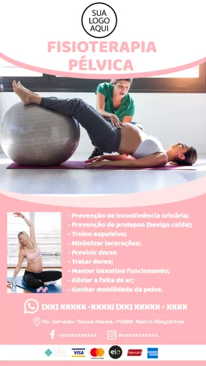 Flyer de Fisioterapia Pélvica Editável Online para Divulgar