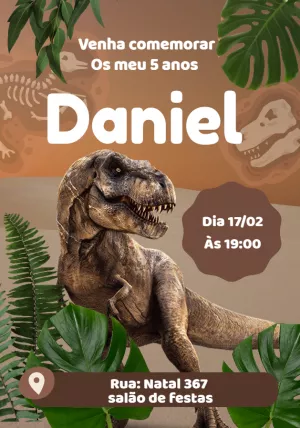 Invitación de cumpleaños Dinosaurio – Estático – Marielson