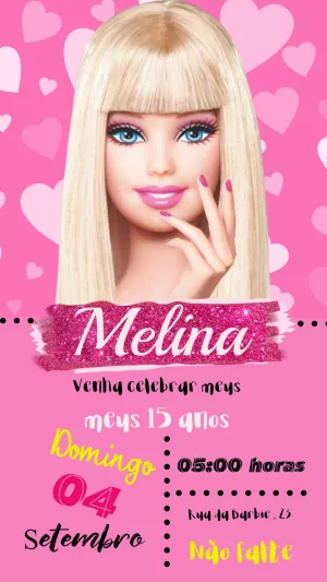 Invitación de cumpleaños Barbie – Estático – Ariane
