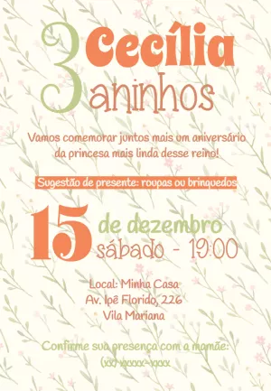 Invitación de cumpleaños Jardín encantado – Estático – ig: @illustragio