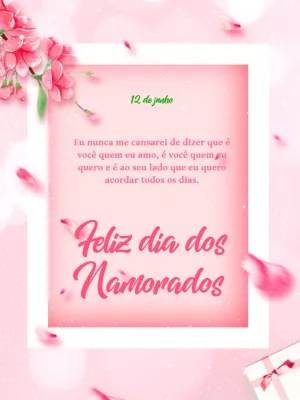 Post Dia dos Namorados Romântico com Flores para Editar
