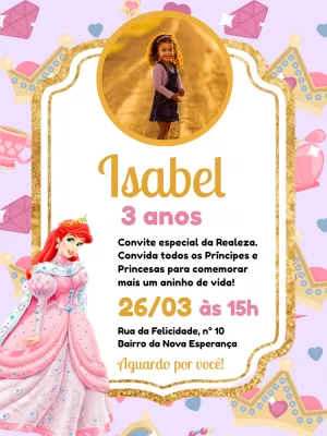 Invitación de cumpleaños Princesas – Estático – Pedro Henrique
