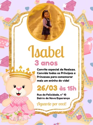 Invitación de cumpleaños Princesas – Estático – Pedro Henrique