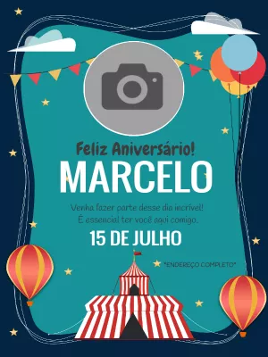Invitation d'anniversaire Cirque – Statique – Wolf Designer