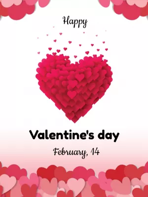 Valentine's Day Post with Romantic Hearts to Edit Online