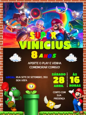 Invito di compleanno Super Mario – Statico – Victor designer