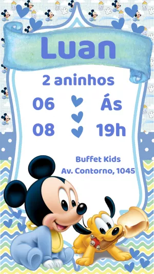 Mickey Mouse Birthday Invitation – Static – Heliene Designer
