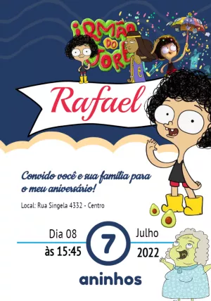 Convite de Aniversário Irmão do Jorel para Editar Online