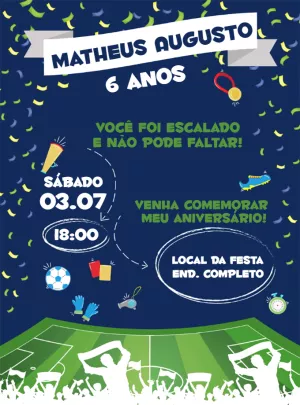 Soccer Birthday Invitation – Static – Decore Arte
