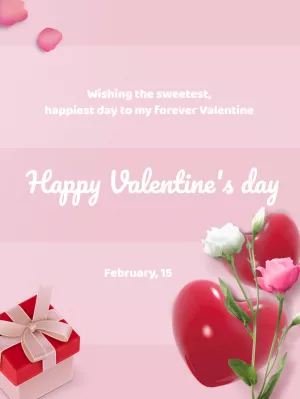 Romantic Valentine's Day Card with Hearts to Edit Online