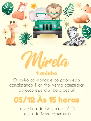 Safari Birthday Invitation – Static – Pedro Henrique