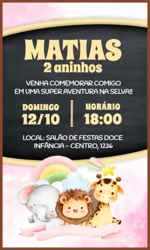 Safari Birthday Invitation – Static – Idesign Personalizados