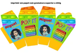 Caixa Sushi Pop It com Foto para Editar Online