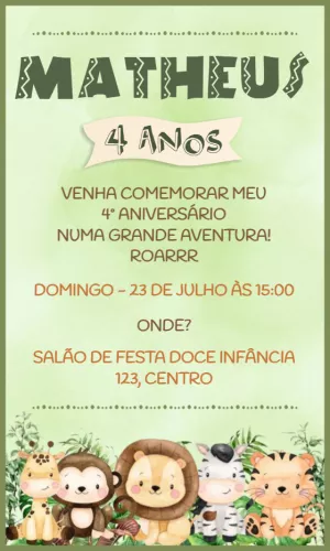 Safari Birthday Invitation – Static – Idesign Personalizados