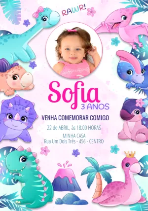 Invitación de cumpleaños Dinosaurio – Estático – Jotta