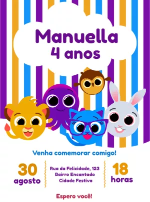 Invitación de cumpleaños Bolofofos – Estático – Decore Arte