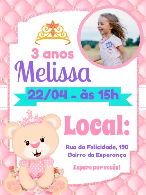 Invitación de cumpleaños Princesas – Estático – Pedro Henrique