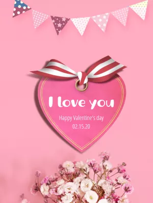 Romantic Valentine's Day Card with Heart to Edit Online
