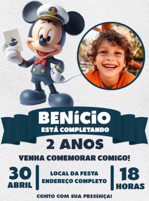 Mickey Mouse Birthday Invitation – Static – Decore Arte