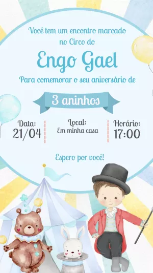 Invitation d'anniversaire Cirque – Statique – Laiane