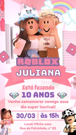 Invito di compleanno Roblox – Statico – Pedro Henrique