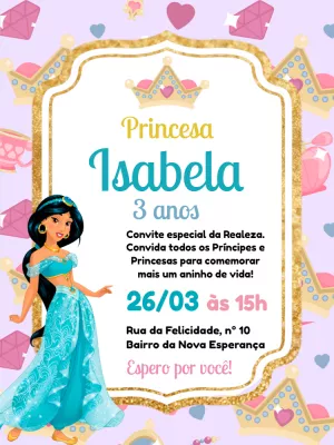 Invitación de cumpleaños Princesas – Estático – Pedro Henrique