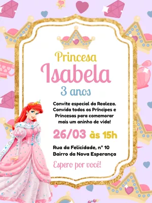 Invitación de cumpleaños Princesas – Estático – Pedro Henrique