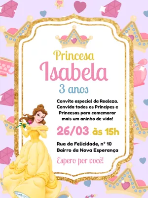Invitación de cumpleaños Princesas – Estático – Pedro Henrique