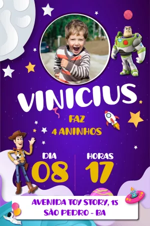 Invitation d'anniversaire Toy Story – Statique – PH DESIGNER 87