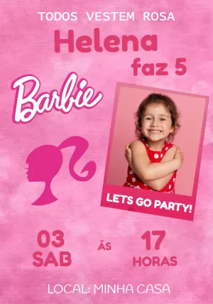 Invitación de cumpleaños Barbie – Estático – Jonathan Fiuza