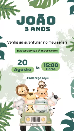 Safari Birthday Invitation – Static – Nailza