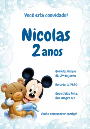 Mickey Mouse Birthday Invitation – Static – Alice Capistrano Roussenq