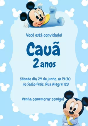 Mickey Mouse Birthday Invitation – Static – Alice Capistrano Roussenq