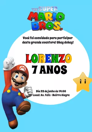 Invito di compleanno Super Mario – Statico – Alice Capistrano Roussenq