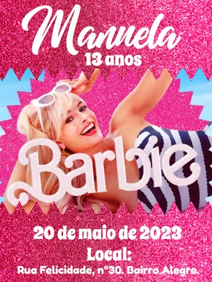 Invitación de cumpleaños Barbie – Estático – Gley Leobas