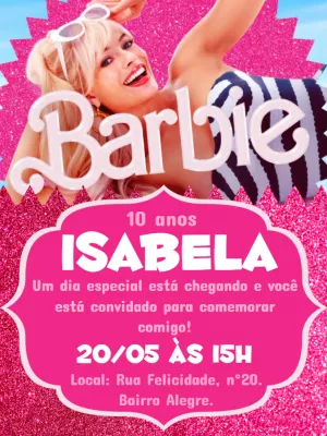 Invitación de cumpleaños Barbie – Estático – Gley Leobas