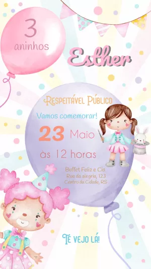 Circus Birthday Invitation – Static – Felicity Artes