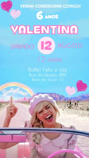 Invitación de cumpleaños Barbie – Estático – Felicity Artes