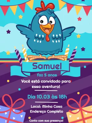 Galinha Pintadinha Birthday Invitation – Static – Jonathan Fiuza