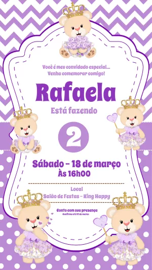 Invitación de cumpleaños Princesas – Estático – Gisele