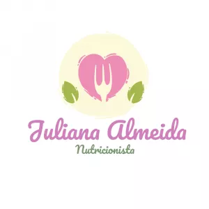 Logo Nutricionista com Coração e Garfo para Editar Online